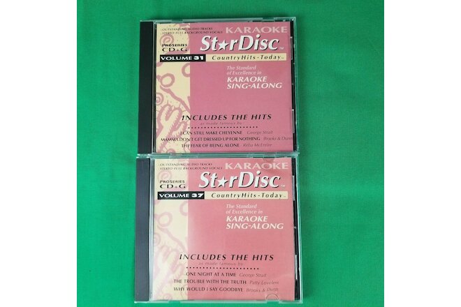 Pre-Owned Lot of 2 StarDisc Karaoke Country Classics CD+G Volume 31 & 37