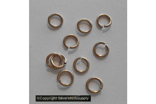 14kt Gold filled 4mm 22 gauge round wire open jump rings 10 pcs GF002