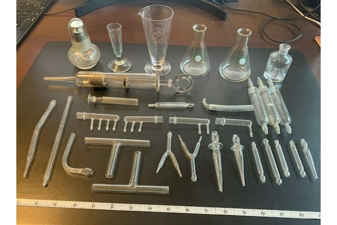 Museum Quality Antique / Vintage Glass Chemistry Set - European - 30 Pieces