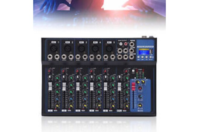 7-Channel Bluetooth Portable Audio Mixer USB DJ Sound Mixing Console Board