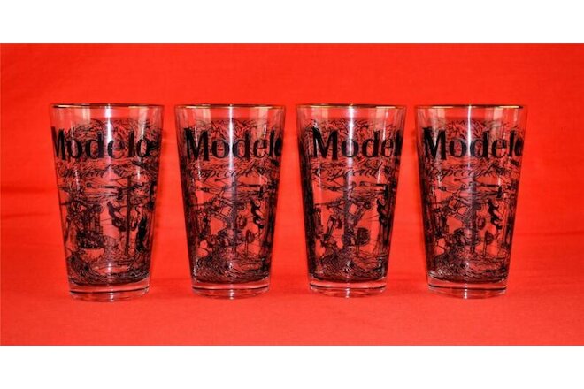 Set of 4 Modelo Especial 16 oz Mixing Drinking Glasses Bar Man Cave 345867 INK
