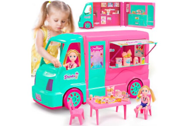 Dolls Camper Playset for Girls - with 21 Accessories,Expandable Dream Camper ...