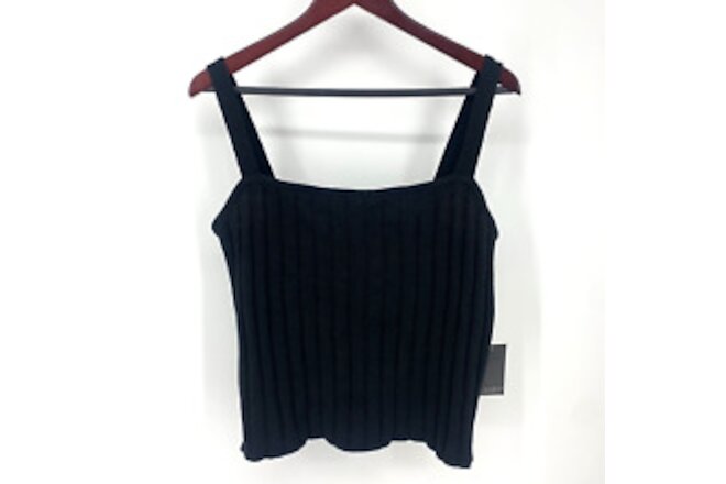 NWT Eloquii Black Ribbed Sweater Tank Top Stretchy Sleeveless 14/16 NEW