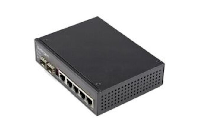 Startech Industrial 6 Port Gigabit Ethernet Switch 4 PoE RJ45 +2 SFP Slots 30W P