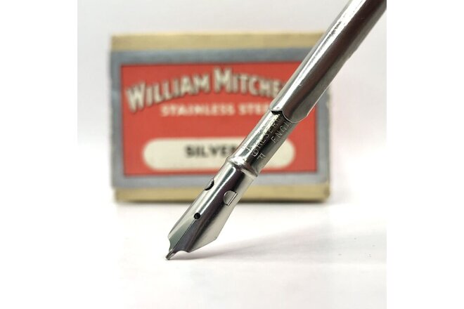 x2 William Mitchell's Silveroid Reservoir 0249 F Pen Nibs NEW Vintage Dip Pen