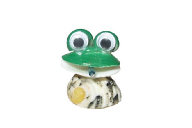 Handmade Shell Frog Googly Eyes Novelty 1" tall Philippines