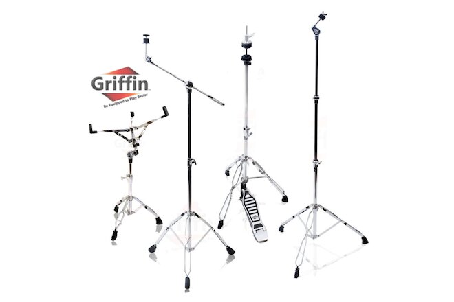 GRIFFIN Cymbal Stand Hardware PACK Hi-Hat Snare Drum Mount Boom Holder Kit Pedal