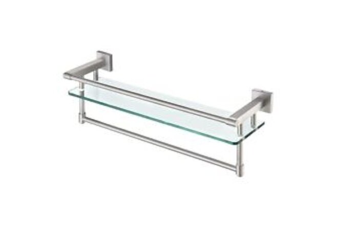 Bathroom Glass Shelf with Towel Bar and Rail SUS304 Stainless Steel Rustproof...
