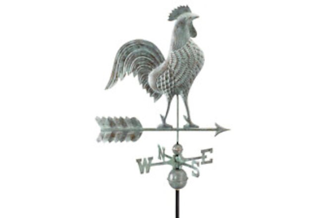 Beautiful 3-d extra large ROOSTER Weathervane ,POLISHED,ANTIQUED OR SEMI WEATHER