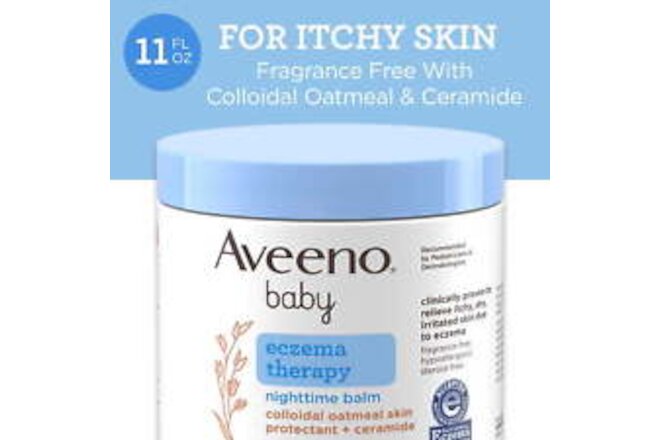 Aveeno Baby Eczema Therapy Nighttime Balm, Hypoallergenic, 11 oz