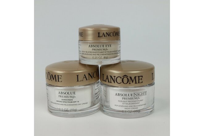 New! Lot of 3X Lancome Absolue Premium Sunscreen Day Cream Night Cream Eye Cream