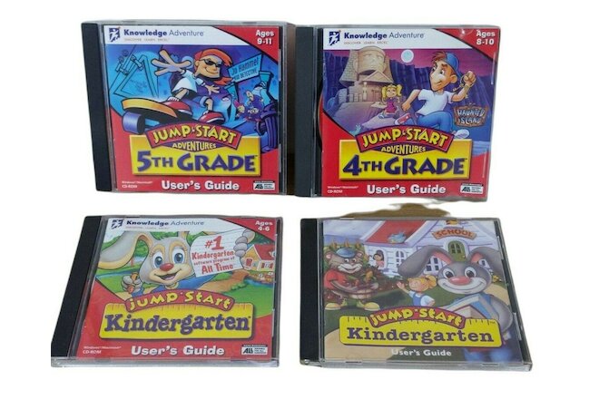 VTG 90s Educational Software PC Jump Start Adventures 4th 5th Kindergarten Lot