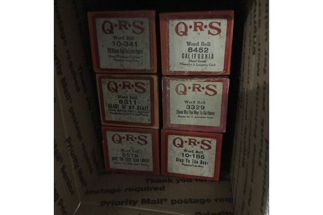 QRS Assorted Lot of 6 Player Piano Roll (#9)