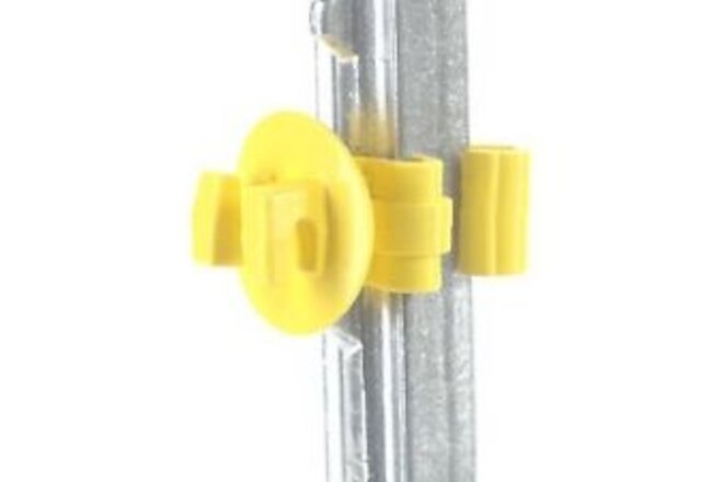 Electric Fence Insulator, T-Post, Snug-Fit, Yellow, 25-Pk. -SNUG-STP-25