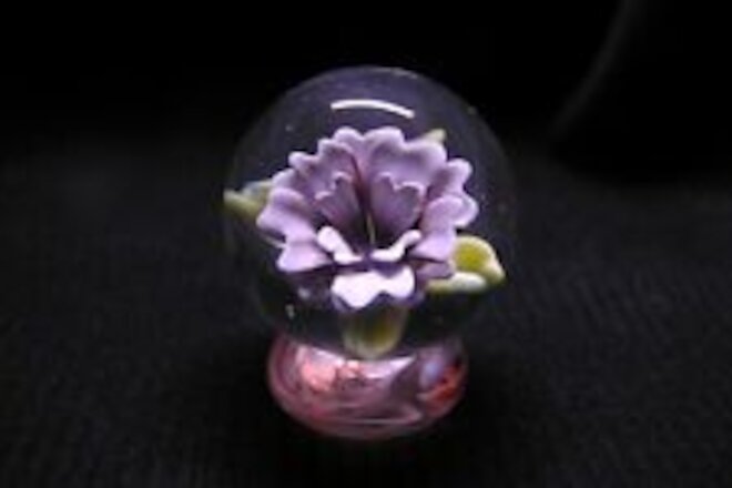 TJ art glass borosilicate violet Flower implosion marble