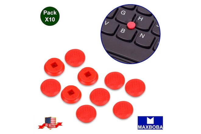 10 Pack Rubber Mouse Pointer Trackpoint Red Cap for Lenovo Laptop