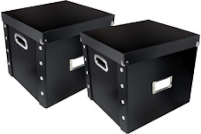 Snap-N-Store Vinyl Record Storage Box - 12" - 2 Pack - Crate Holds up to 75 Viny