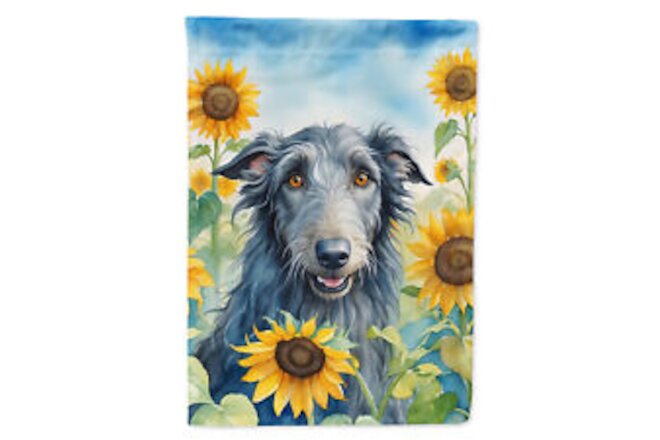 Scottish Deerhound in Sunflowers Flag Garden Size DAC6157GF