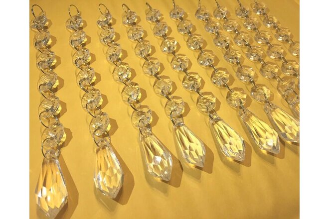 30pc Acrylic Crystals Chandelier Lead Lamp Prisms Parts Hanging Pendent Garland