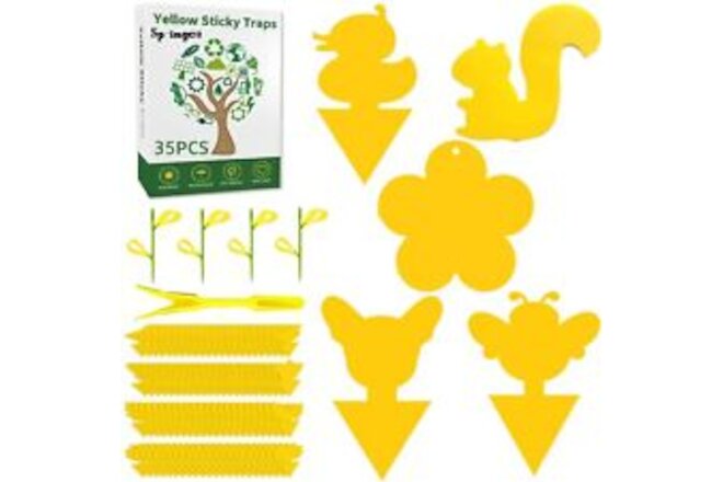 Fruit Fly Traps Gnat Yellow Sticky Traps 40 Pack Sticky Traps for Indoor/Outd...