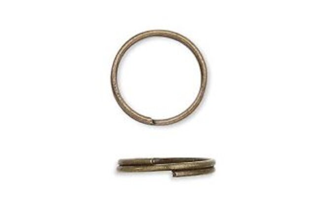 100 Plated Steel 10mm Round Double Loop Split Ring Jewelry Findings (Antique ...