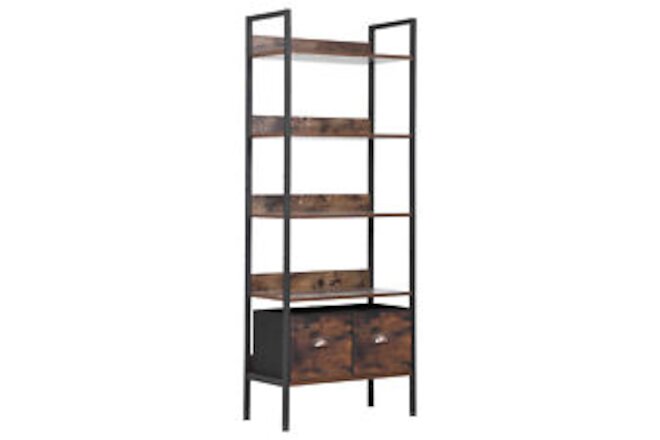 5 Tier Bookshelf Bookcase Display Stand Organizer for Bedroom Living Room Office