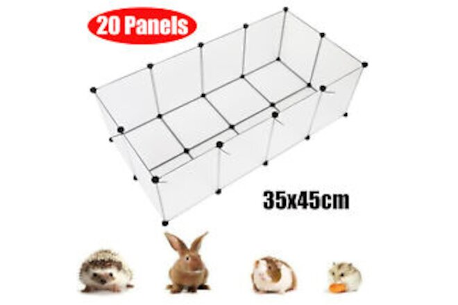 20 Panels Pet Playpen Small Animal Portable Plastic Playpens Fence Cage Exercise