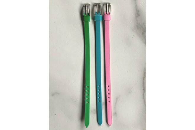 Green, Turquoise, & Pink Belts for Integrity, Barbie & Other 11.5-12 inch Dolls