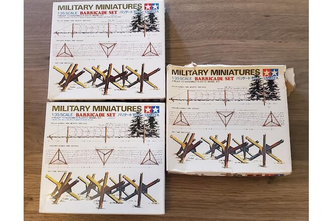 Tamiya Military Miniatures Barricades  1.35 scale Model kits set of 3