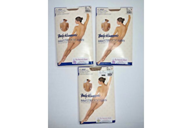 Body Wrappers Total Stretch dance tights Clear Strap Convert Foot Adult S M 3 Pr
