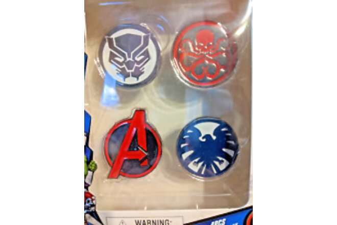 NEW Marvel Avengers 4 Piece Metal Pin Set Black Panther Hydra Shield Collectible