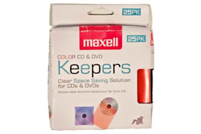Maxell CD/DVD Keeper Sleeves - Color (25 Pack) - Model CD-KEEPCR 190151