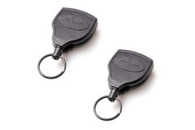 KEY-BAK SUPER48 SD 13oz Locking Retractable Keychain, Steel Belt Clip 36" 2-Pack