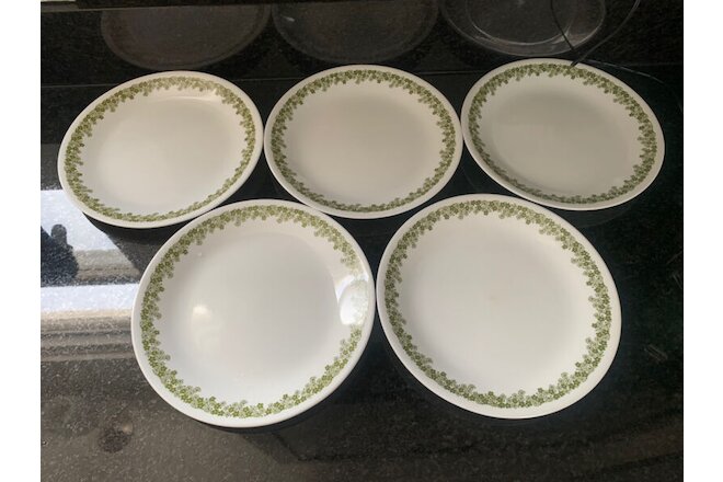 Corelle Green Crazy Daisy Spring Blossom Luncheon Salad Plates 8.5” Set of 5