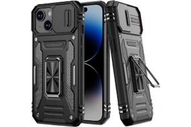 For iphone 15 Case Slim Fit Silicone Shockproof Guard & Camera Protector-Black .