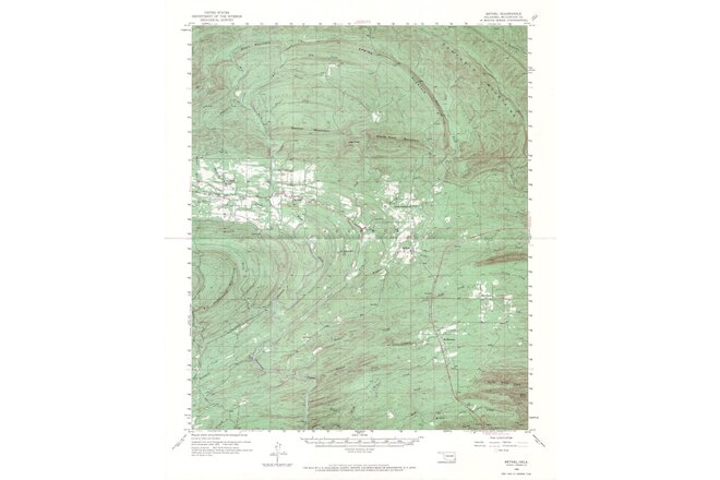 (2) 1959, '60 OK vintage 1:62,500 USGS Topo Maps, Cedar Mountains heavily wooded