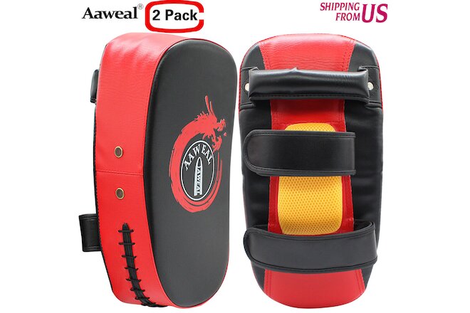 2pcs Boxing Kick Shield Strike Curved Arm Pad MMA Focus Muay Thai Punch Bag