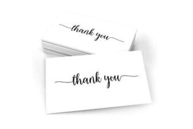 Thank You Note Cards (Set of 50) 3" x 5" Blank on Back - Made in USA, Cute Mo...