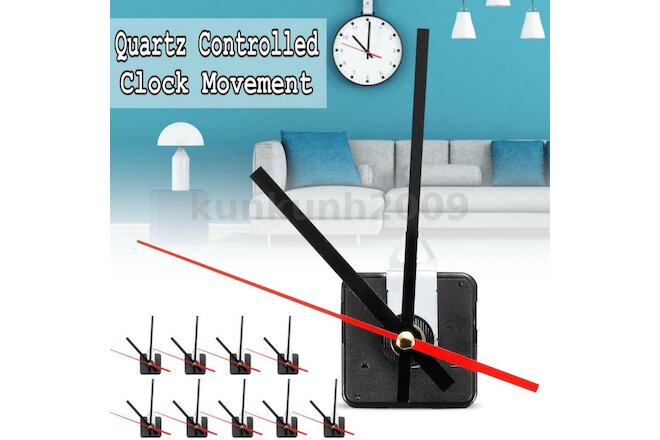 10x DIY Silent Quartz Controlled Wall Clock Movement Mechanism Kit