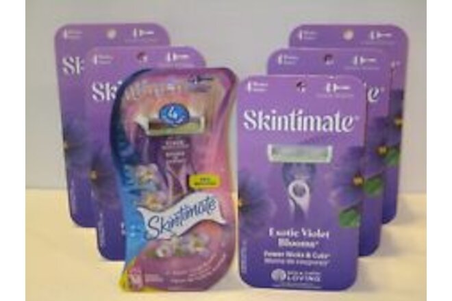 (6) Schick Skintimate Exotic Violet Blooms Scented 4 Blade Disposable Razors 4pk