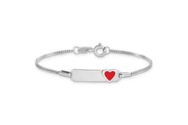 925 Sterling Silver Heart ID 6 inch Chain Bracelet