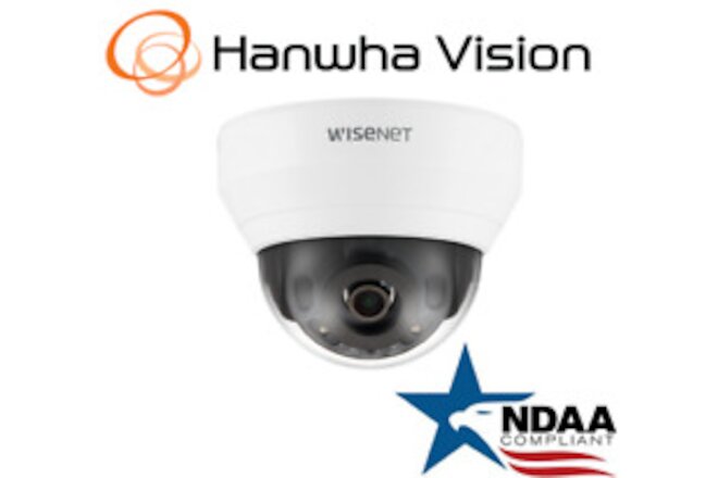 Hanwha Techwin QND-7012R 4MP POE IR Dome IP Security Camera 2.8mm fixed  Lens