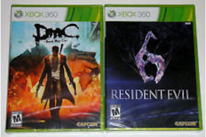 XBox 360 Game Lot - Resident Evil 6 (New) DmC Devil May Cry (New)