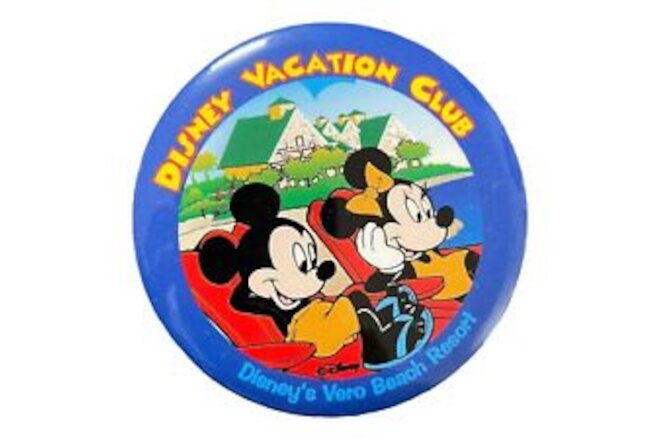 Disney Vacation Club Vero Beach Resort Mickey Minnie Vintage Pin Button WDW
