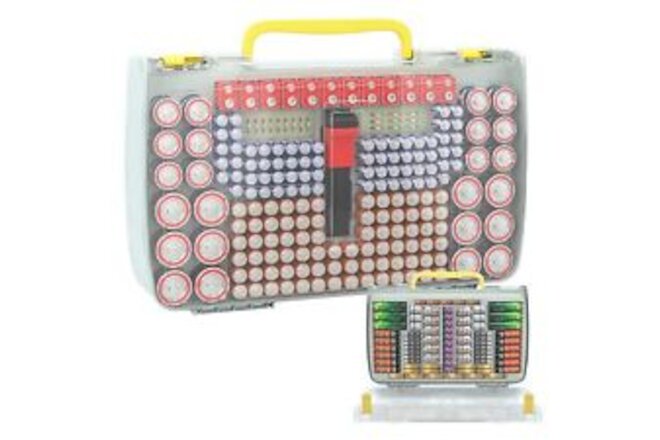 Large Capacity 269 Battery Organizer Storage Case with Tester, Double-Side Ba...
