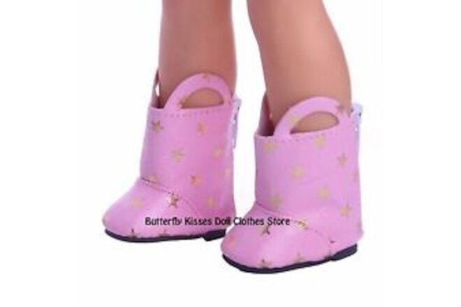 Pink Star Boots 14" Doll Clothes Made For American Girl Wellie Wishers Dolls