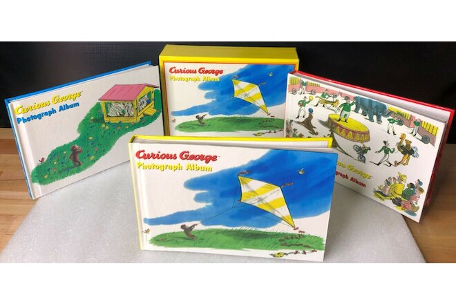 Curious George Photograph Album Baby Kids memories 3 Books & Cover - Never Used