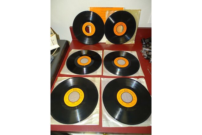 6 Rare 1960s Seeburg 1000 Orange Label Library Records 16 2/3 RPM