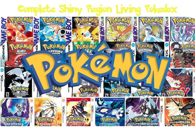 Complete Region Generation Shiny Living Pokedex Traveled across both Space &Time