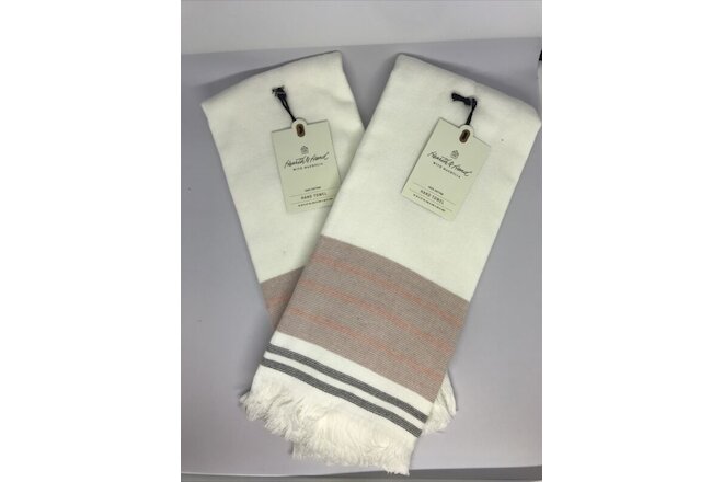 Set of 2 Hearth & Hand with Magnolia Ombre Hand Towel 18in x 27in New